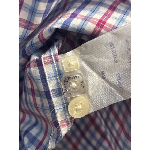 Jeremy Argyle NYC Mens Plaid Button-Down Long Sleeve Shirt M 100% Cotton - Picture 3 of 11